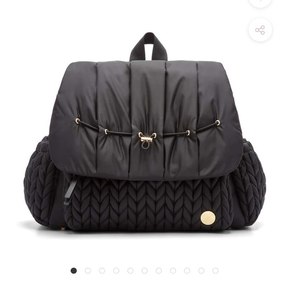 HAPP Brand Levy Diaper Backpack Black Bag with Beige Changing Mat